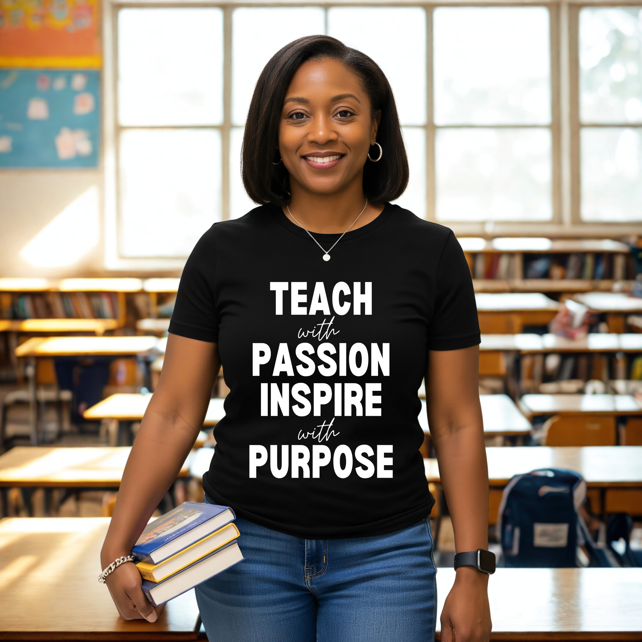 Teach with Passion. Inspire with Purpose Short-Sleeved Tee